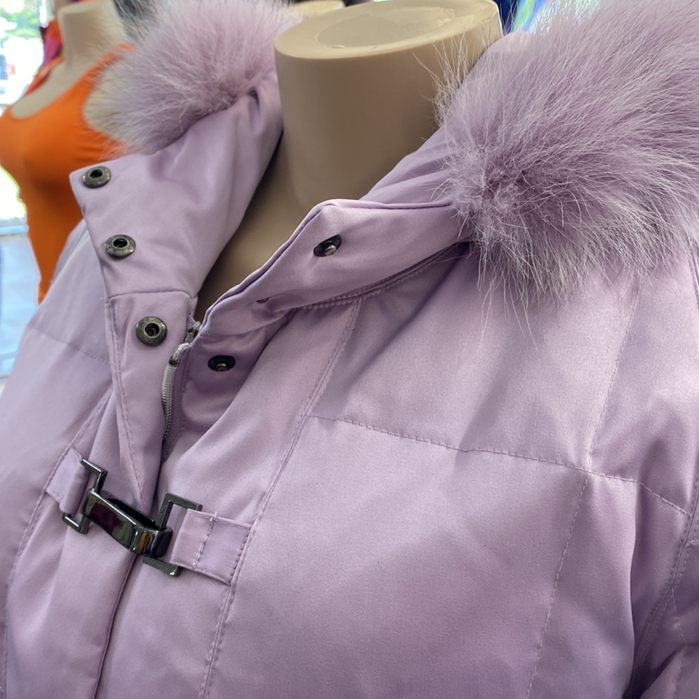 BRAND NEW Donatella Lavender Puffer Jacket  Silver Detail Size L 1-6
